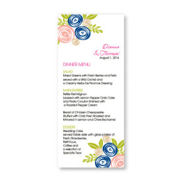 Touched with Roses Menu Cards