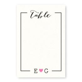 Simple Heart Table Cards