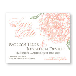 Peony Save the Date Cards