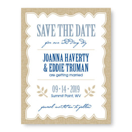 Burlap Save The Date Cards