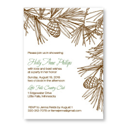 Pine Bridal Shower Invitations