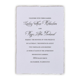 Feather Deckle Wedding Invitations