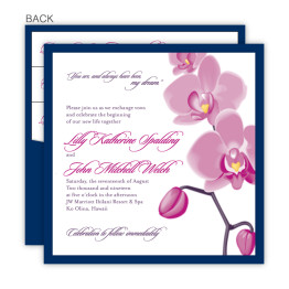 Tropical Orchid Square Clutch Wedding Invitations