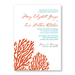 Coral Wedding Invitations