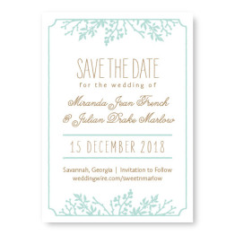 Winter Flora Save The Date Cards