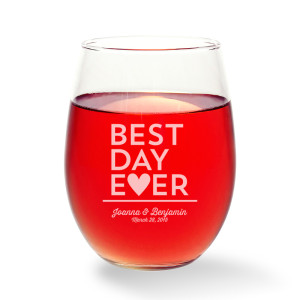 Best Day Ever Stemless Wine Glass