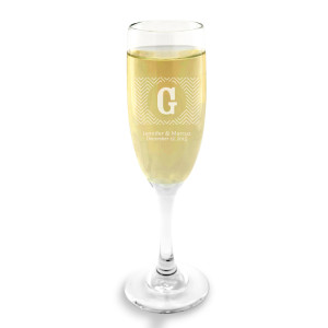 Chevron Champagne Glass
