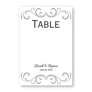 Striking Flourish Table Cards