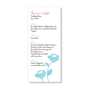 Roses are Forever Menu Cards