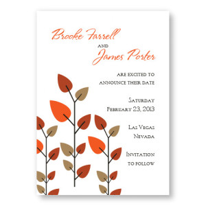 Leaves of Love Save The Date Cards