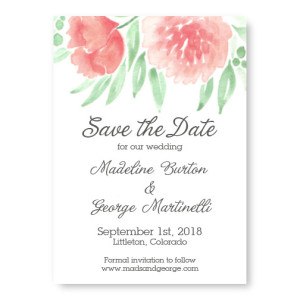 Watercolor Floral Save The Date Cards