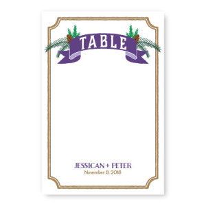 Evergreen Banner Table Cards