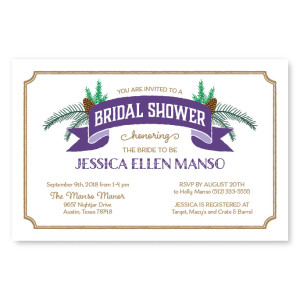 Evergreen Banner Bridal Shower Invitations
