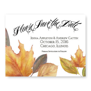 Fall Leaves Save The Date Cards