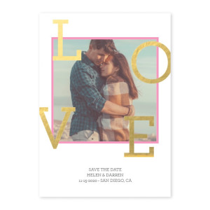 Love Initials Foil Save The Date Cards