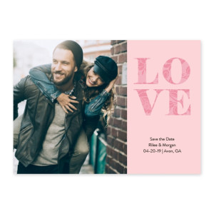 Extra Love Photo Save The Date Cards - Pink