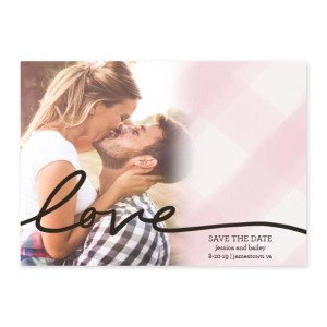 Gingham Love Photo Save The Date Cards