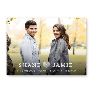 Foil Heart Save The Date Cards