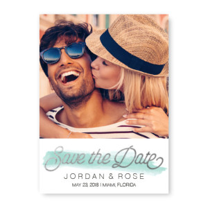 Watercolor Swatch Save The Date Cards - Blue