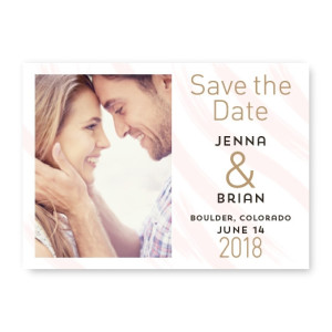 Watercolor Swish Photo Save The Date Cards - Pink