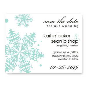Falling Snow Save The Date Cards
