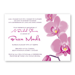 Orchid Bridal Shower Invitations