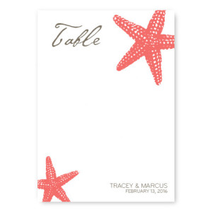 Starfish Table Cards