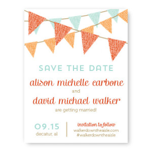Bunting Save The Date Cards