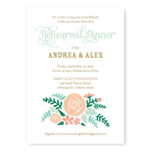 Floral Cluster Rehearsal Dinner Invitations