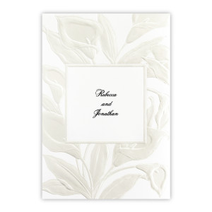 Iridescent Lilies Pearl Floral Wedding Invitations