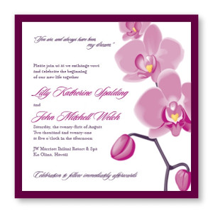Tropical Orchid Square 2-Layer Wedding Invitations