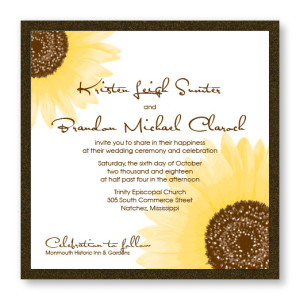 Sunflower 2-Layer Wedding Invitations