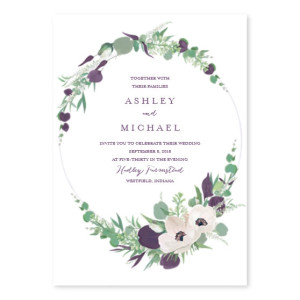 Botanical Wreath Wedding Invitations