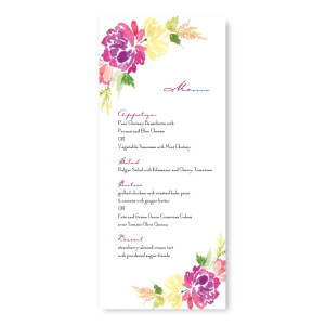 Blossoming Blooms Menu Cards