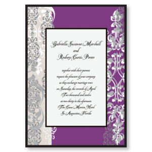 Cherish Purple Wedding Invitations