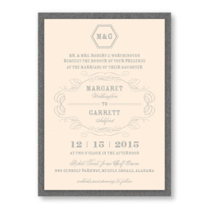 Fallon 2-Layer Thermography Monogram Wedding Invitations