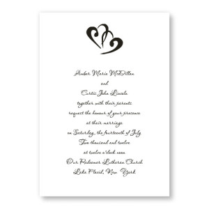 Rectangle Marvelous Motif Heart Wedding Invitations