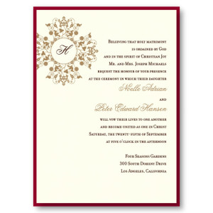 Roxanne 2-Layer Monogram Wedding Invitations