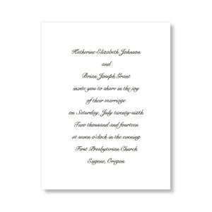 Simplicity White Classic Wedding Invitations