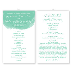 Watercolor Swirl Wedding Program