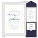 5 x 7 V-Flap Folio Pocket Wedding Invitations  - 2 Layers Large Border