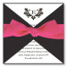 Stylish Initial Wedding Invitations with Pink Ribbon