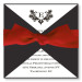Stylish Intial Wedding Invitations with Red Ribbon