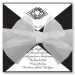 Wrapped Motif Wedding Invitations with White Ribbon and Black Wrap