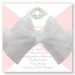 Wrapped Motif Wedding Invitations with White Ribbon and Pink Wrap